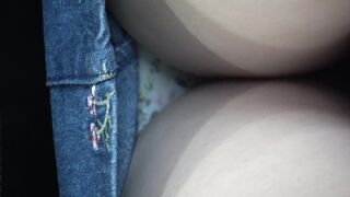 4k動画顔出し童顔かわいい私服ｊ〇のデニスカから細部まで丸見えパ〇ツドアップあり電車からの風景 voyeur jp